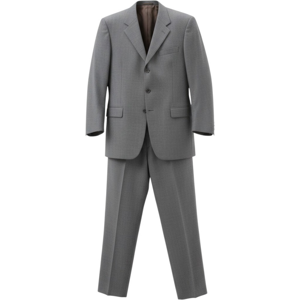 Chiavari Made in Italy Mens Gray 3 Button Blazer Pleated Pants Suit Set Size 36